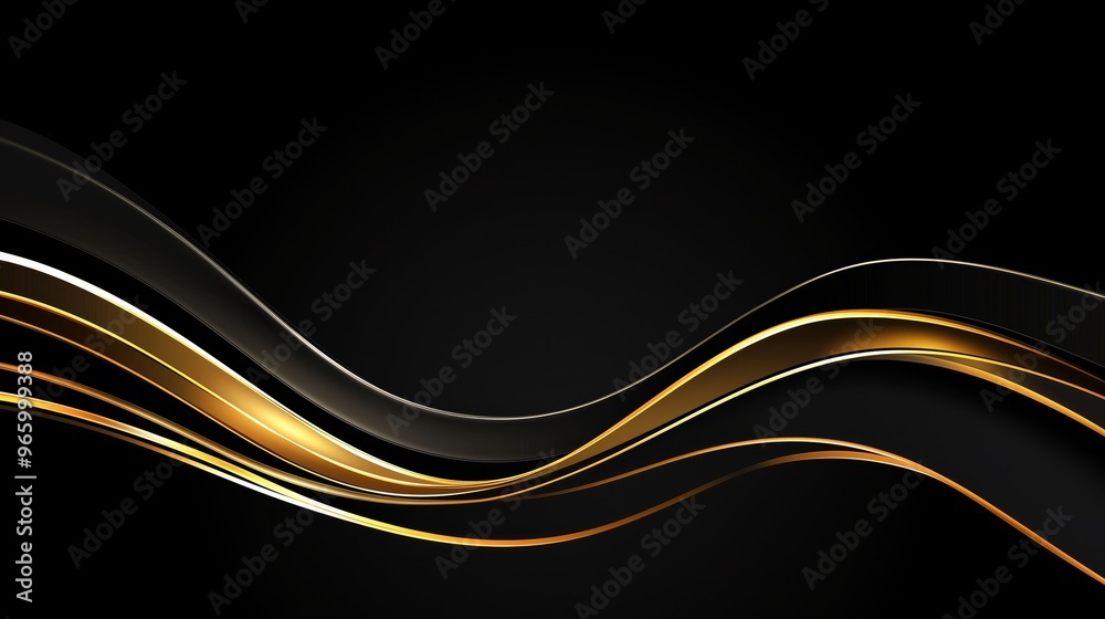 There is a golden line on a black background.