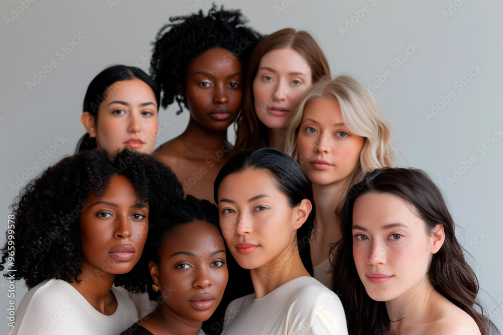 diverse group of women, natural beauty concept diverse group of women, natural beauty concept