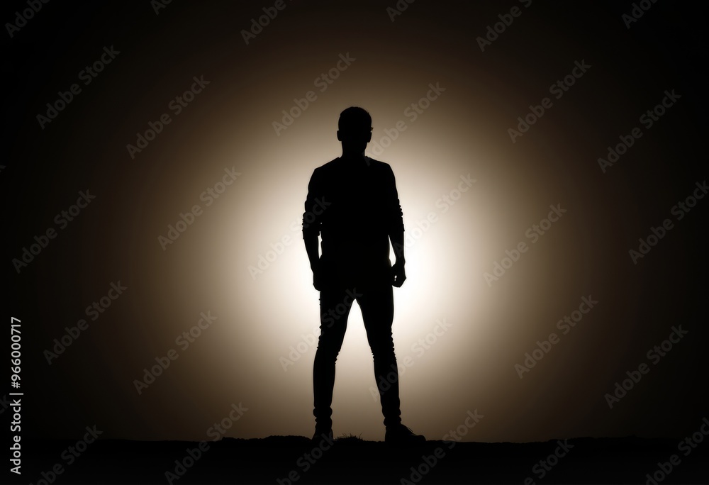 Dramatic Silhouette A person standing against a bright backgroun