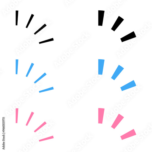 ひらめきアイコン3色2種類（黒・水色・ピンク）