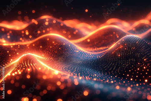 Abstract wave particle technology background	
