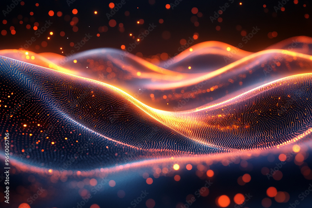 Abstract wave particle technology background	
