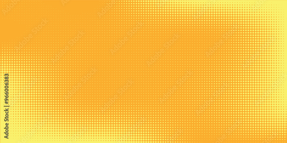 Yellow halftone pattern. Retro comic gradient background. Bright orange pixelated dotted texture overlay Yellow halftone pattern. Retro comic gradient background. Bright orange pixelated dotted texture overlay