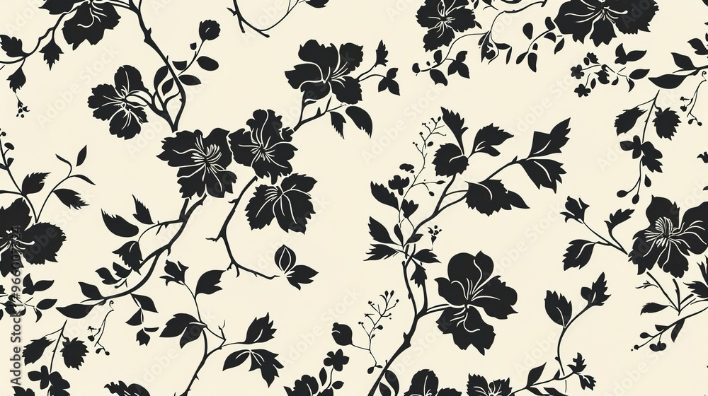 Floral silhouette wallpaper Floral silhouette wallpaper