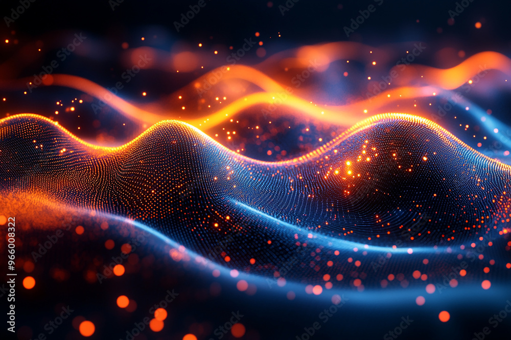 Abstract wave particle technology background	

