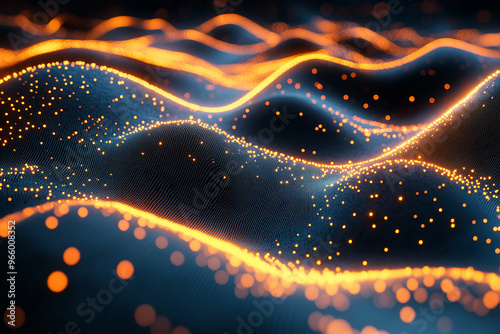 Abstract wave particle technology background 