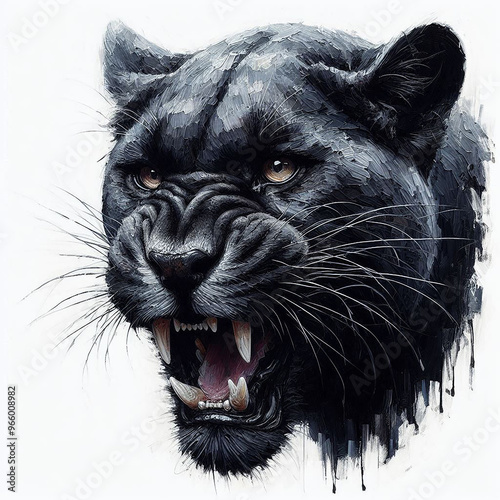 illustration painting of panther head photo