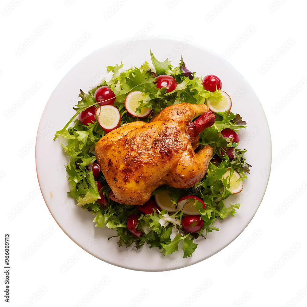 Roasted Chicken isolated on a transparent background by AI generative Roasted Chicken isolated on a transparent background by AI generative