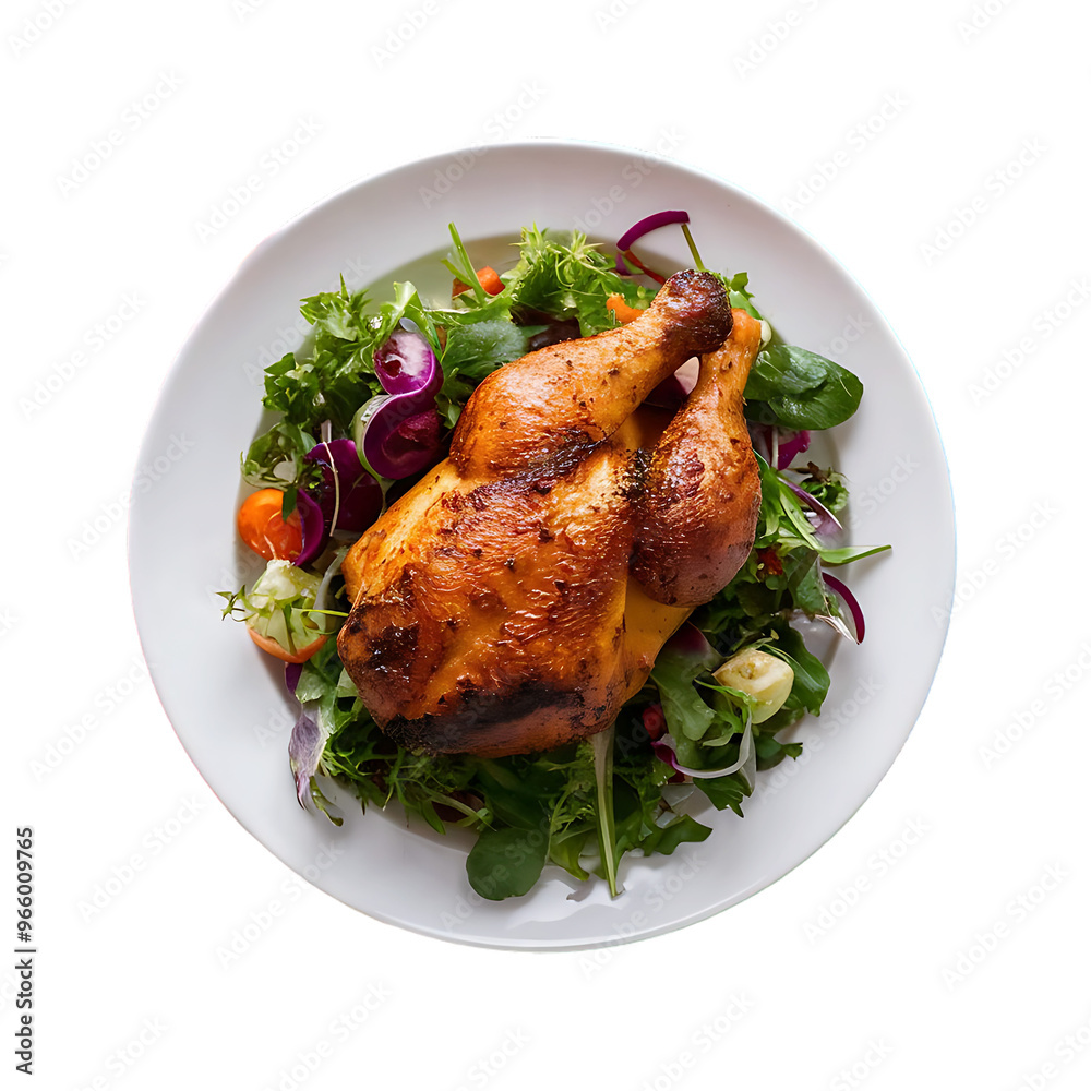 Roasted Chicken isolated on a transparent background by AI generative Roasted Chicken isolated on a transparent background by AI generative