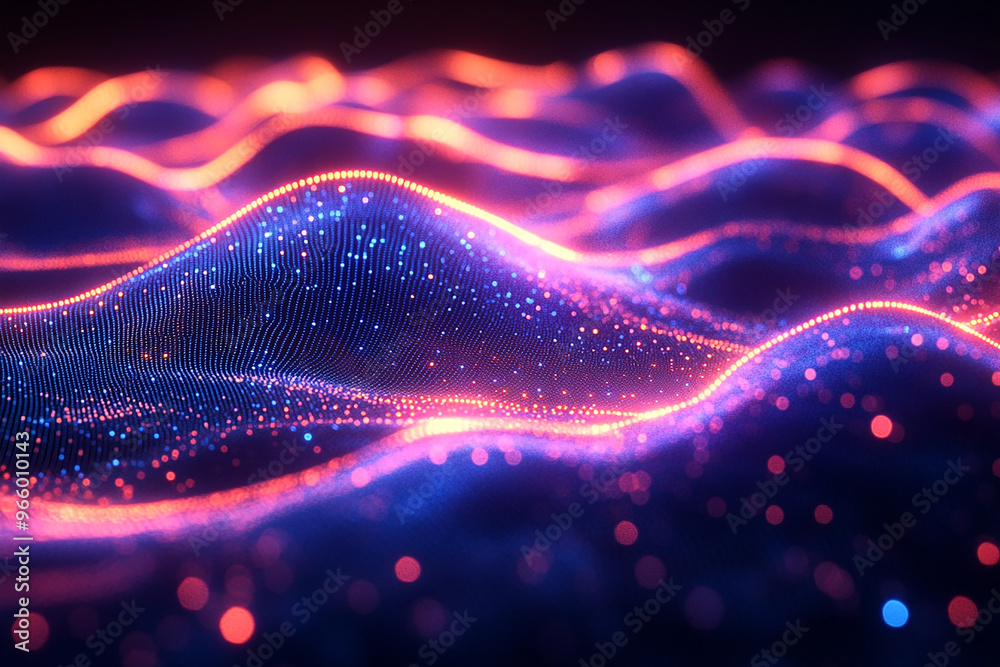 Abstract wave particle technology background	
