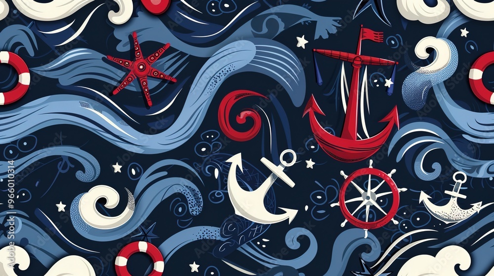 nautical pattern seamless wallpaper