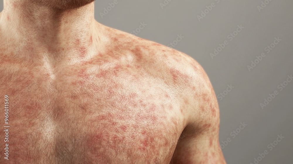 Fototapeta premium Dermatitis on Body with Redness, Rashes, and Texture Changes