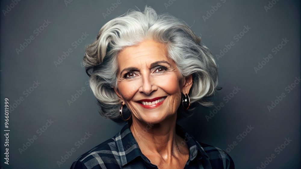 A Confident, Stylish Senior Woman With Natural, Vibrant Gray Hair, Embracing Her Age With Grace And Authenticity A Confident, Stylish Senior Woman With Natural, Vibrant Gray Hair, Embracing Her Age With Grace And Authenticity
