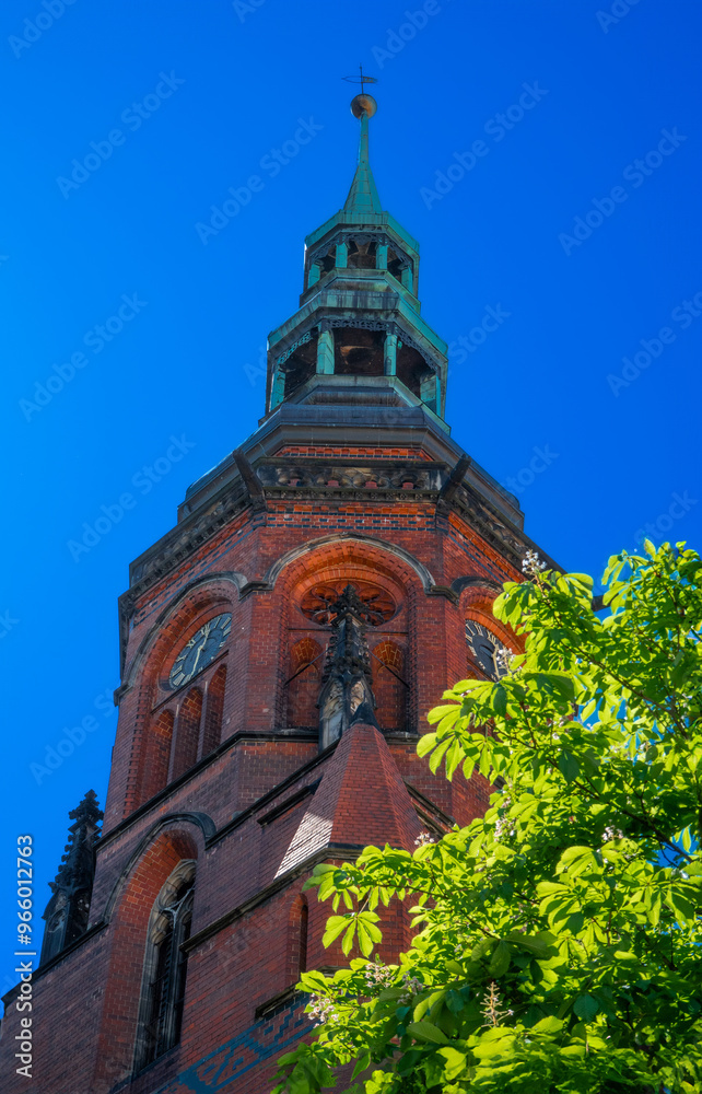 View of beautiful cathedral in old city Legnica Poland View of beautiful cathedral in old city Legnica Poland