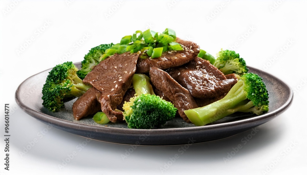 Chinese Food, Beef and Broccoli on white background isolated. Chinese Food, Beef and Broccoli on white background isolated.
