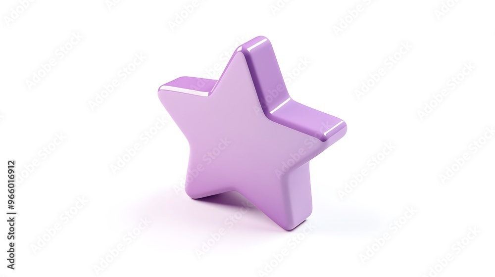 Shimmering Lilac Star Icon with Minus Sign in 3D Isometric View - High-Resolution Rendering on White Background Shimmering Lilac Star Icon with Minus Sign in 3D Isometric View - High-Resolution Rendering on White Background
