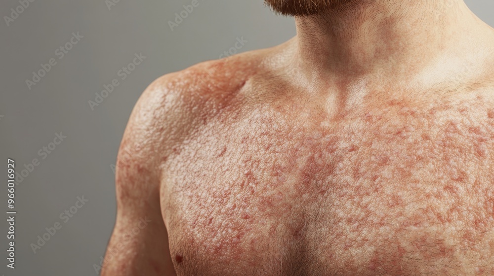 Fototapeta premium Dermatitis on Body with Redness, Rashes, and Texture Changes