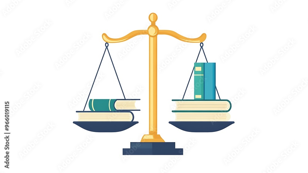 Equitable Education Balance Concept with Scales and Books in Vector Graphic Equitable Education Balance Concept with Scales and Books in Vector Graphic