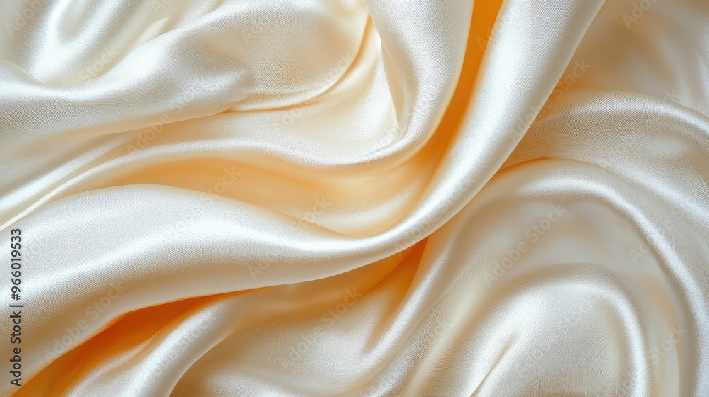 Fototapeta premium Smooth, elegant cream-colored satin fabric texture.