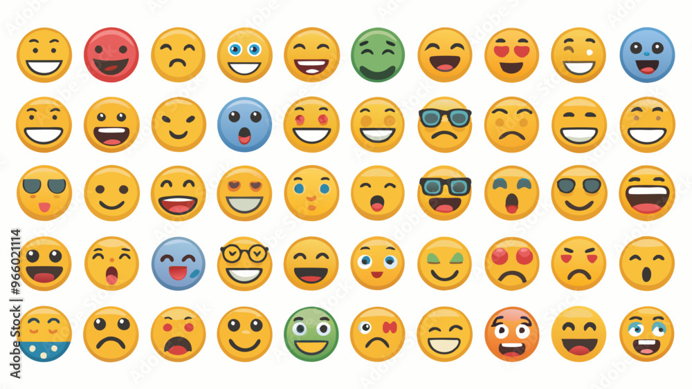 Yellow Face Retro Emoji Series Yellow Face Retro Emoji Series