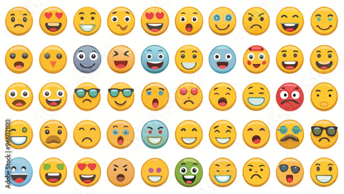 Yellow Face Retro Emoji Series