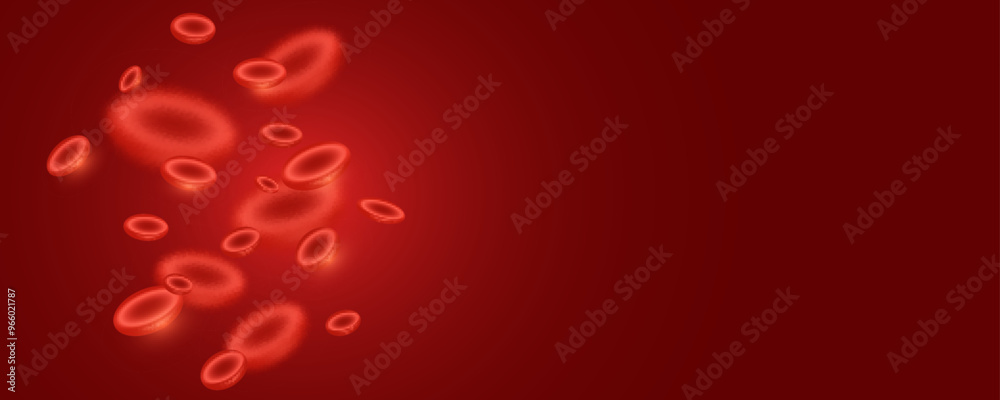 3D Blood Cells flowing on red background. World donor day. Medical banner concept design. Anemia blood hemoglobin. Vector illustration. EPS 10. 3D Blood Cells flowing on red background. World donor day. Medical banner concept design. Anemia blood hemoglobin. Vector illustration. EPS 10.