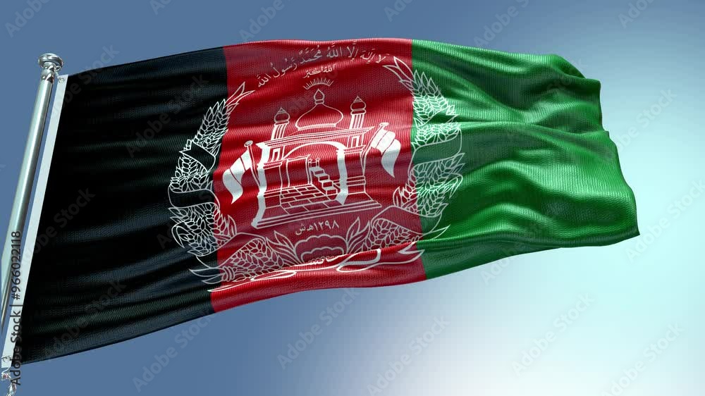 4k render Afghanistan Flag video waving in wind Afghanistan Flag Wave ...