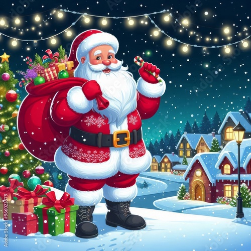 santa claus with gifts