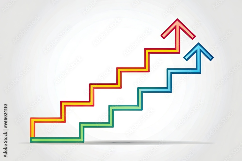 A modern, minimalist illustration of a stylized stairway icon in bold lines and bright colors, symbolizing progress, growth, and upward movement. A modern, minimalist illustration of a stylized stairway icon in bold lines and bright colors, symbolizing progress, growth, and upward movement.