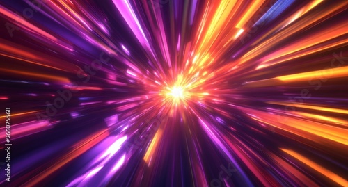 Bright cosmic explosion radiating colorful light in a vibrant display of ener...