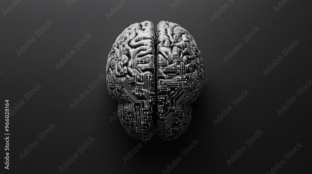 Intricate Human Brain Interwoven with Digital Circuits Against a Black Background, Symbolizing the Complexity of Cognition Compared to Computer Processes Intricate Human Brain Interwoven with Digital Circuits Against a Black Background, Symbolizing the Complexity of Cognition Compared to Computer Processes