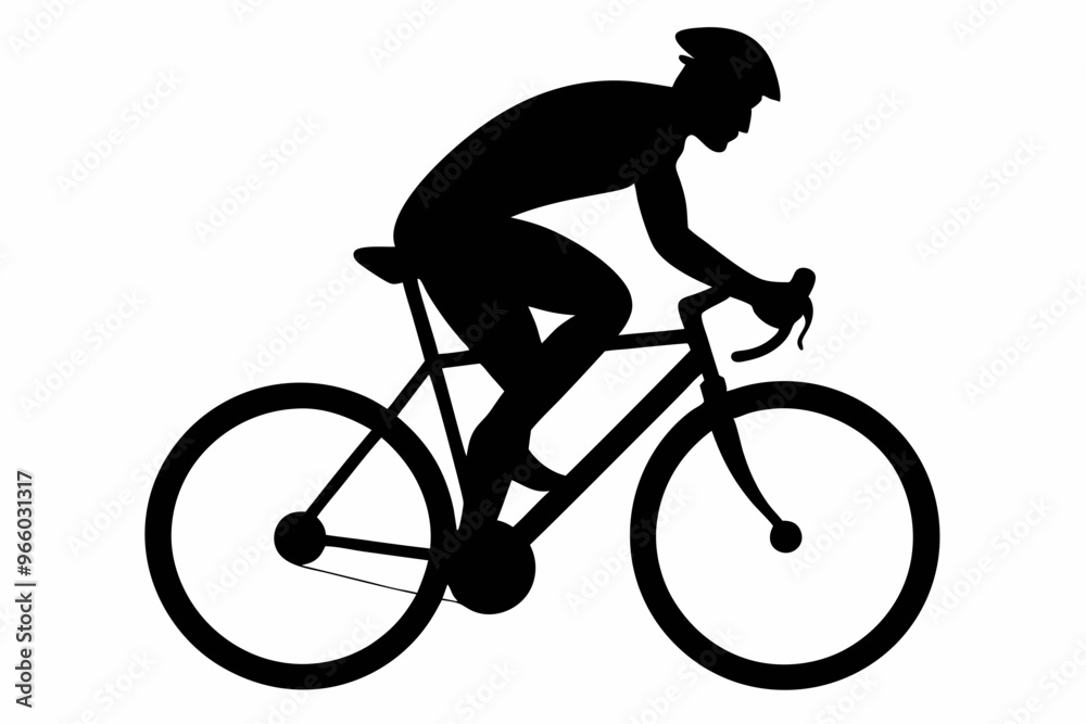 silhouette of a person riding a bicycle, man on bicycle silhouette vector illustration silhouette of a person riding a bicycle, man on bicycle silhouette vector illustration