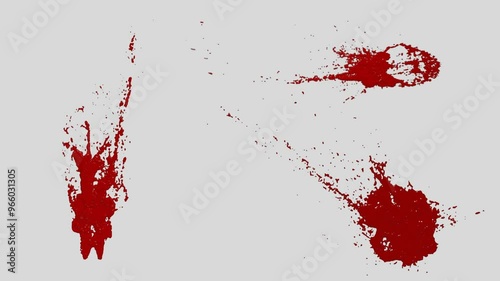 red blood splatter animated blood splash in white background