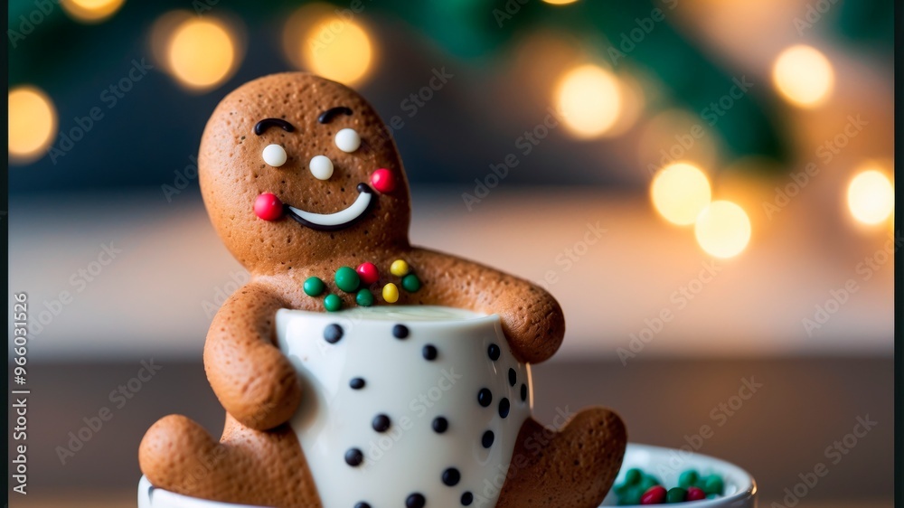 custom made wallpaper toronto digitalGingerbread man with festive background