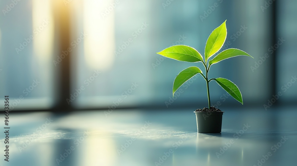 A small green plant growing in a pot, symbolizing growth and renewal in a bright, modern environment. A small green plant growing in a pot, symbolizing growth and renewal in a bright, modern environment.