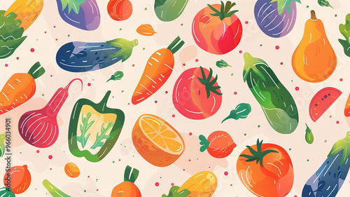Colorful Background Of Various Vegetables