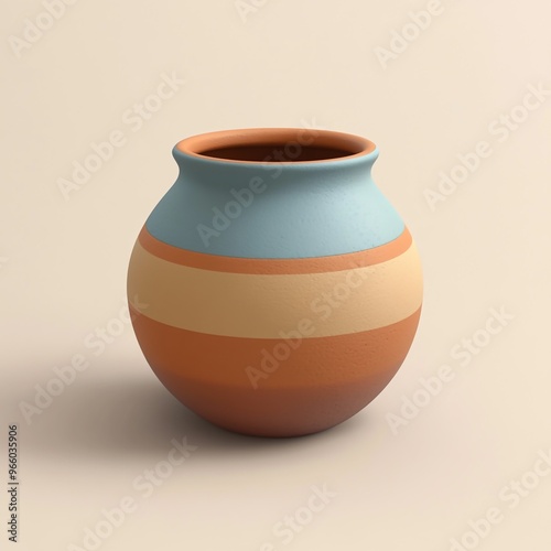 3D Pottery Icon: Ceramic Art and Crafting Illustration Logo