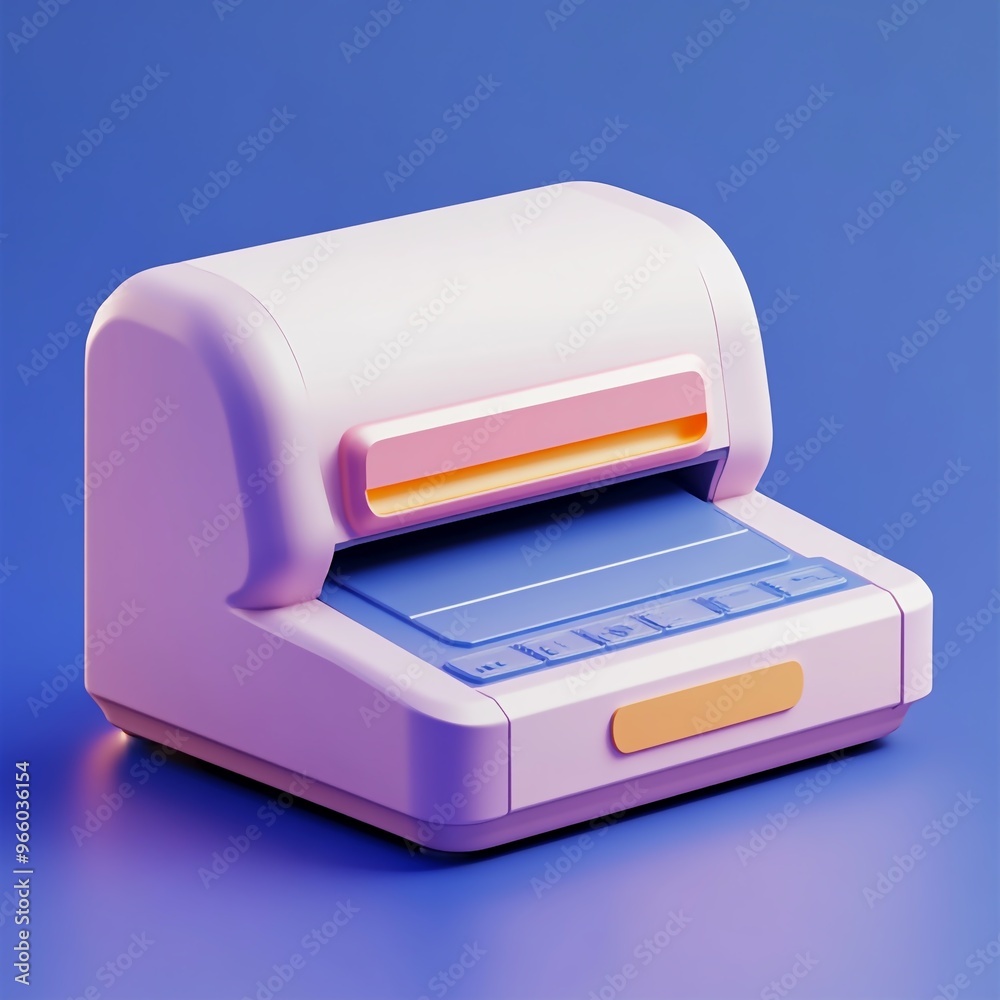 3D Printer Icon: Document Production and Office Equipment Illustration Logo 3D Printer Icon: Document Production and Office Equipment Illustration Logo
