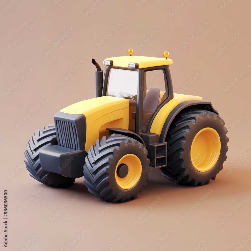 Obraz premium 3D Push Back Tractor Icon: Aircraft Towing and Ground Support Illustration Logo