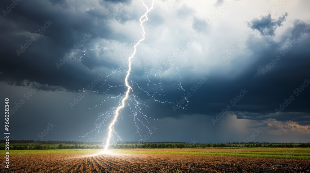 Lightning Strike in a Field Lightning Strike in a Field