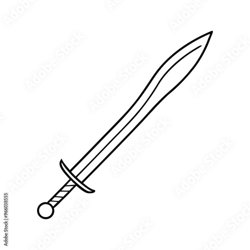 Sword line art, Outline silhouette