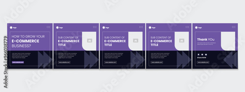 Marketing agency carousel post template pack. Creative social media post design. Business carousel banner. Social media post bundle. Digital marketing banner carousel template