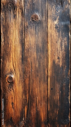 Weathered Wooden Plank with Knots and Grain