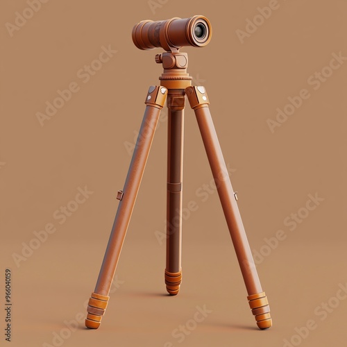 3D Tripod Icon: Camera Stabilization and Photography Equipment Illustration Logo photo