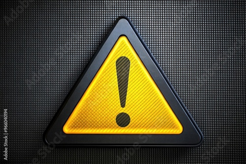 A Yellow Triangle Exclamation Mark, Commonly Used As A Visual Warning Symbol On Screens And Devices. photo