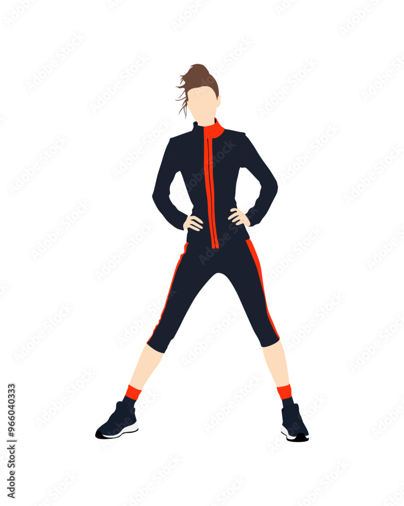 Flat vector people and illustration, woman with sport exercise outfit Flat vector people and illustration, woman with sport exercise outfit