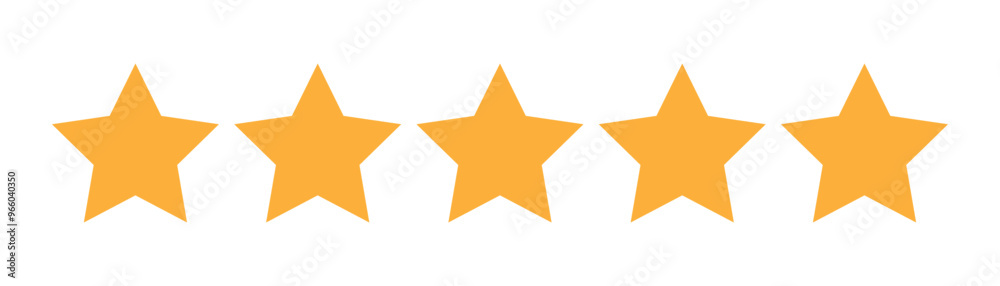 Five stars icon vector. Five stars customer product rating review flat icon for apps and websites, quality rating symbols. Five gold stars for review, rating and rank isolated on white background. Five stars icon vector. Five stars customer product rating review flat icon for apps and websites, quality rating symbols. Five gold stars for review, rating and rank isolated on white background.