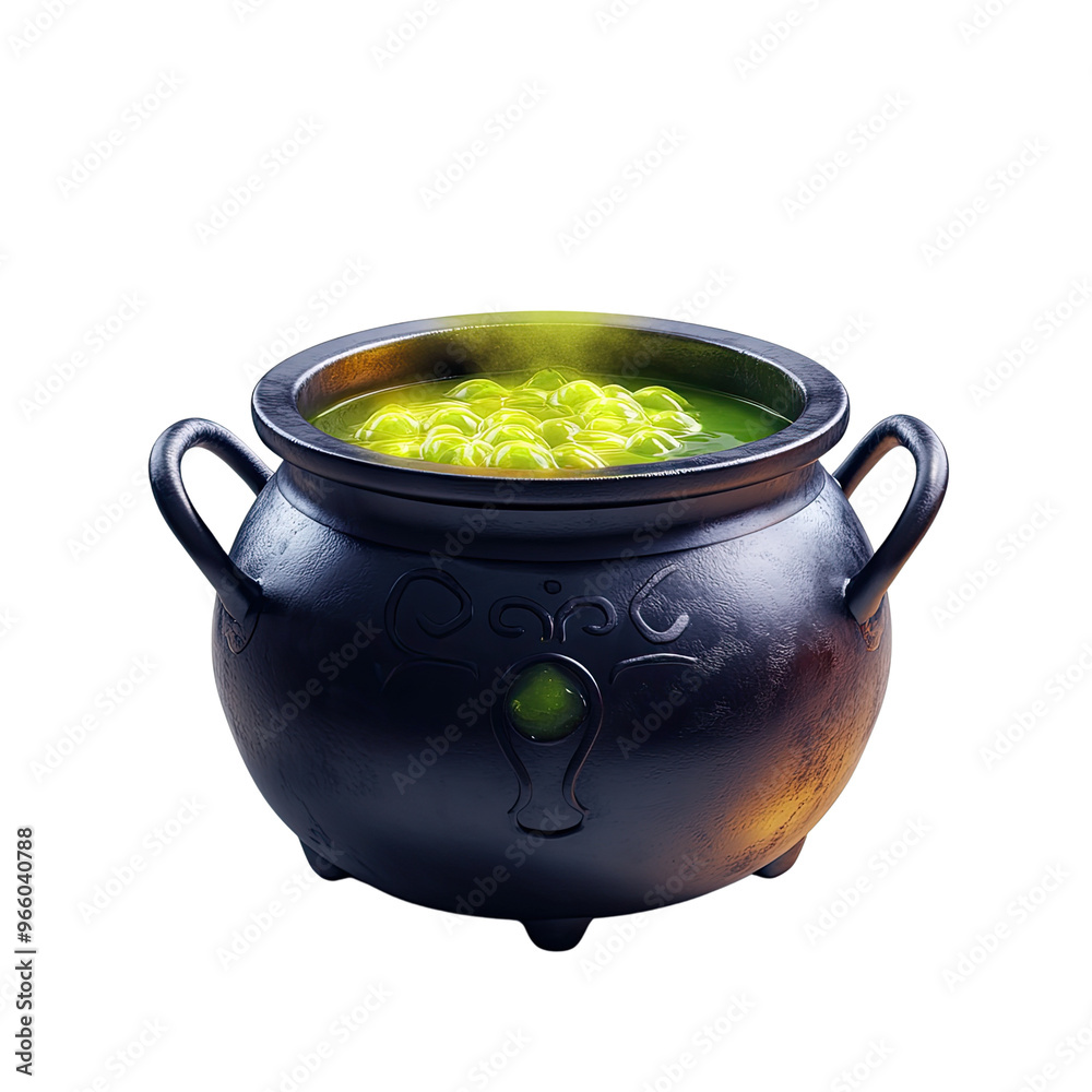 A mystical black cauldron filled with bubbling green potion, perfect for Halloween or fantasy-themed projects. A mystical black cauldron filled with bubbling green potion, perfect for Halloween or fantasy-themed projects.