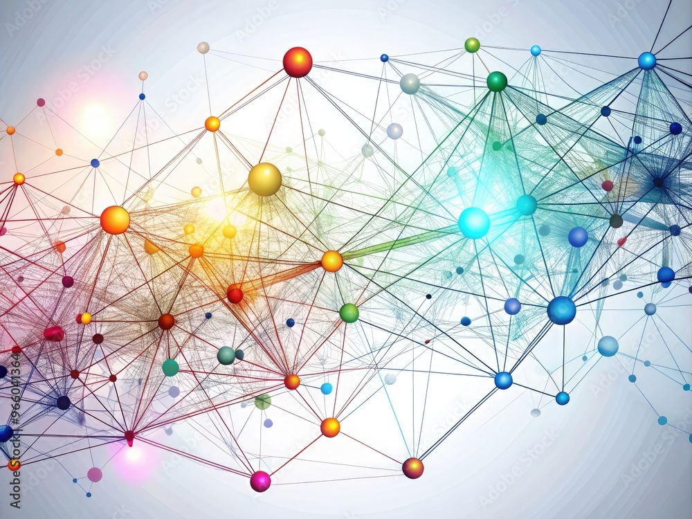 Abstract Interconnected Lines And Shapes Form A Complex System Against A White Background, Symbolizing Connectivity And Intricate Networks. Abstract Interconnected Lines And Shapes Form A Complex System Against A White Background, Symbolizing Connectivity And Intricate Networks.