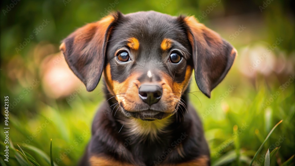 Adorable Black And Brown Puppy With Playful Eyes And A Wagging Tail Adorable Black And Brown Puppy With Playful Eyes And A Wagging Tail